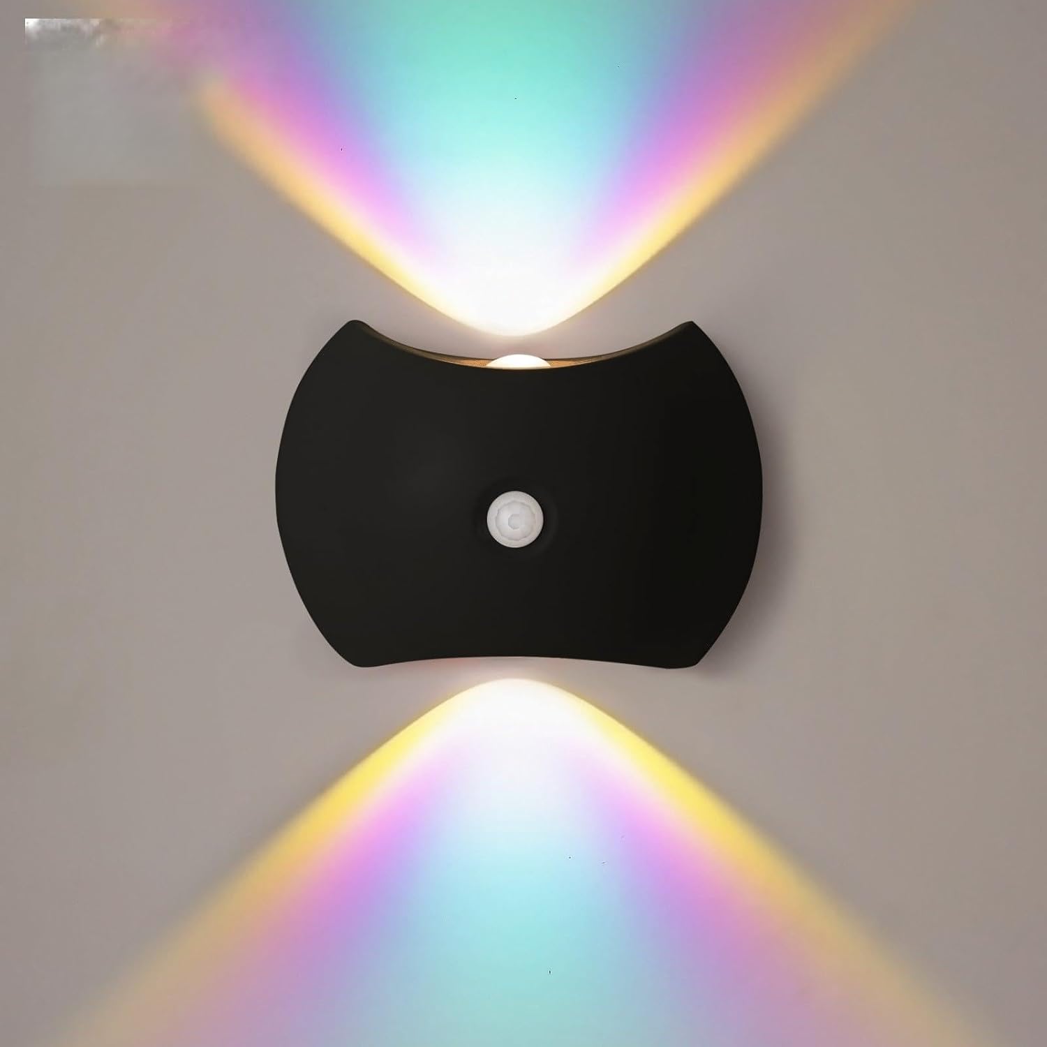 Indoor Wall Lamp - Night Light with Motion Sensor - Wireless LED Wall Light - Rechargeable Wall Lamp - Stair Lighting - Closet Lighting - Bedroom Lamp - USB Rechargeable - Magnetic -RGB Color Light - Black - 1 Piece
