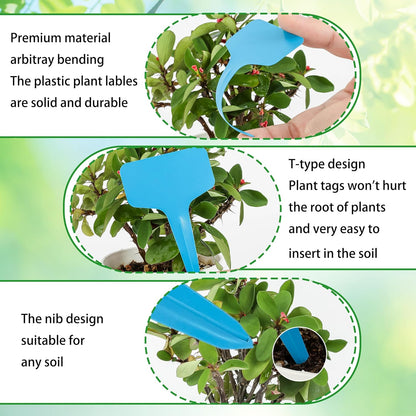 Plant labels - Plant plugs - Plant labels - Plant signs - Garden labels - Vegetable garden - Plugs - Sowing labels - Herb plugs - Growing labels - Plant labels - Name tags - Writing boards - T-labels - 6x10 cm - Multicoloured - 200 pieces - Image 3