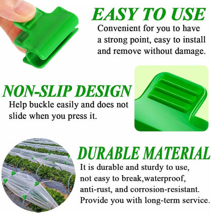 Greenhouse Clamps - Foil Clips - Pipe Clamps 11mm - Greenhouse Clips - Greenhouse Mounting - Tunnel Arch Clips - Vegetable Garden Accessories - Greenhouse - Fleece Cloth Holders - Bird Net Clamp - Insect Mesh Mounting - Garden Supplies - Plastic - Green - - Image 4