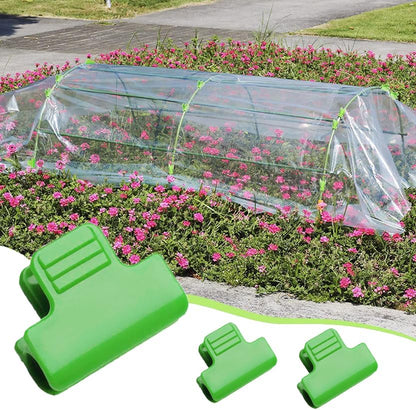 Greenhouse Clamps - Foil Clips - Pipe Clamps 11mm - Greenhouse Clips - Greenhouse Mounting - Tunnel Arch Clips - Vegetable Garden Accessories - Greenhouse - Fleece Cloth Holders - Bird Net Clamp - Insect Mesh Mounting - Garden Supplies - Plastic - Green - - Image 5