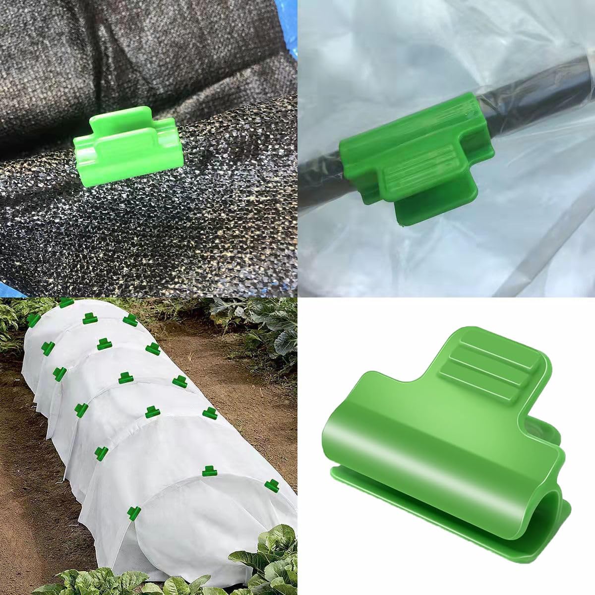 Greenhouse Clamps - Foil Clips - Pipe Clamps 11mm - Greenhouse Clips - Greenhouse Mounting - Tunnel Arch Clips - Vegetable Garden Accessories - Greenhouse - Fleece Cloth Holders - Bird Net Clamp - Insect Mesh Mounting - Garden Supplies - Plastic - Green - - Image 6