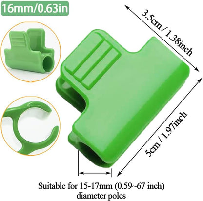 Greenhouse Clamps - Foil Clips - Pipe Clamps 16mm - Greenhouse Clips - Greenhouse Mounting - Tunnel Arch Clips - Vegetable Garden Accessories - Greenhouse - Fleece Cloth Holders - Bird Net Clamp - Insect Mesh Mounting - Garden Supplies - Plastic - Green - - Image 2