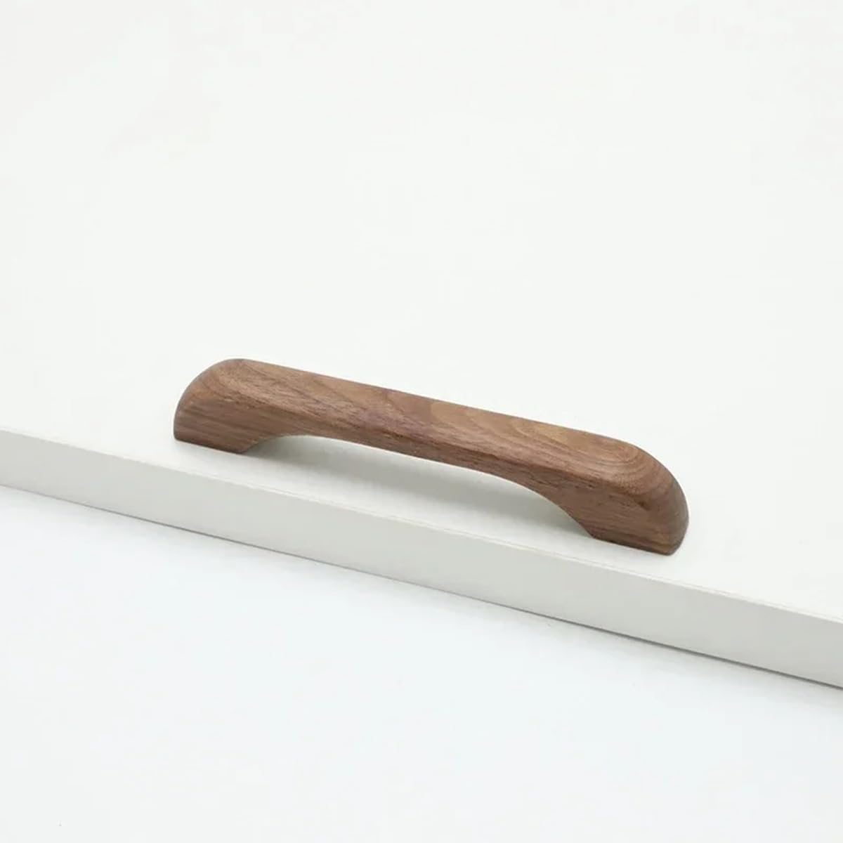 Furniture handles - Kitchen handles - Door handles - Cabinet handles - Drawer knobs - Furniture fittings - Kitchen fittings - Handles - Walnut - Wood - Wooden - Kitchen renovation - Modern - Black walnut - Bridge shape - Pitch 128mm - Walnut - Set of 4 - Image 3