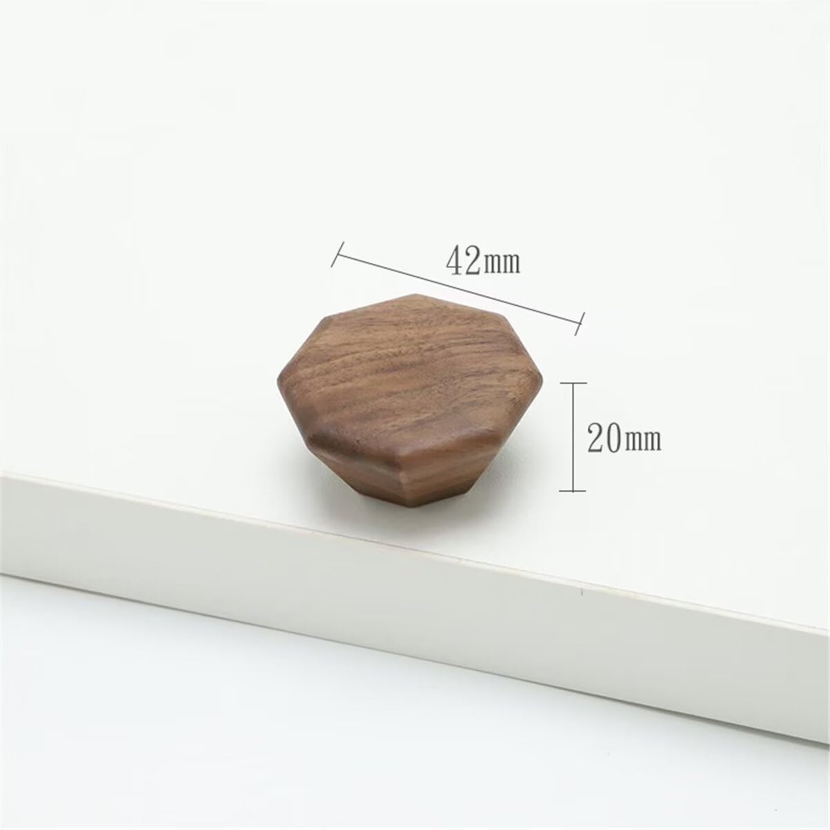 Furniture Knobs - Drawer Knobs - Cabinet Knobs - Furniture Handles - Kitchen Handles - Door Handles - Cabinet Handles - Furniture Hardware - Kitchen Hardware - Handles - Walnut - Wood - Wooden - Octagon - Octagon - Geometric - Design - Walnut - Set of 4 - Image 2
