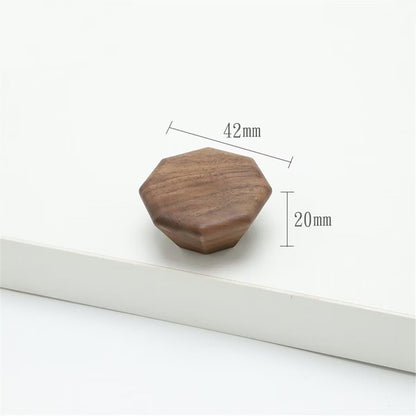 Furniture Knobs - Drawer Knobs - Cabinet Knobs - Furniture Handles - Kitchen Handles - Door Handles - Cabinet Handles - Furniture Hardware - Kitchen Hardware - Handles - Walnut - Wood - Wooden - Octagon - Octagon - Geometric - Design - Walnut - Set of 4 - Image 2