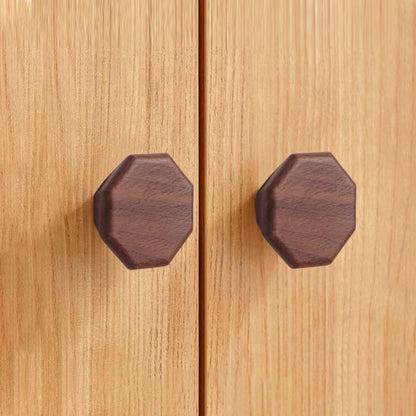 Furniture Knobs - Drawer Knobs - Cabinet Knobs - Furniture Handles - Kitchen Handles - Door Handles - Cabinet Handles - Furniture Hardware - Kitchen Hardware - Handles - Walnut - Wood - Wooden - Octagon - Octagon - Geometric - Design - Walnut - Set of 4 - Image 3
