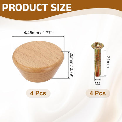 Furniture knobs - Drawer knobs - Cabinet knobs - Furniture handles - Kitchen handles - Door handles - Cabinet handles - Furniture fittings - Kitchen fittings - Handles - Beech wood - Wood - Wooden - Scandinavian - Round - Design - Natural - Beech - Set of - Image 2