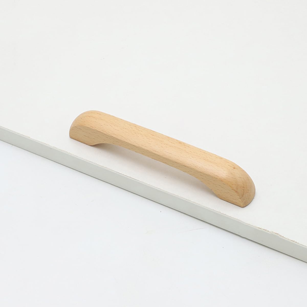 Furniture handles - Kitchen handles - Door handles - Cabinet handles - Drawer knobs - Furniture fittings - Kitchen fittings - Handles - Beech wood - Wood - Wooden - Scandinavian - Bridge shape - Kitchen renovation - Pitch size 128mm - Beech - Set of 4 - Image 3