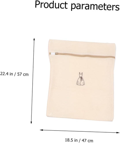 Laundry Bags - Laundry Bag Set - Laundry Net - Laundry Nets - Bra Wash Bag - Lingerie Wash Bag - Clothing Protection - Washing Machine - Protection - Organizer - Travel Organizer - Mesh - Fine Mesh - Honeycomb - Luxury - Embroidery - Beige - Set of 6 - Image 6