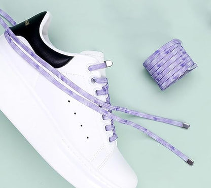 Elastic laces - Speed laces - No tie laces - Running laces - Elastic shoelaces - Lazy laces - Sports laces - Sneakers laces - No tying - Stretchy laces - No tying required - Blue Purple - 2 Pairs - Image 6