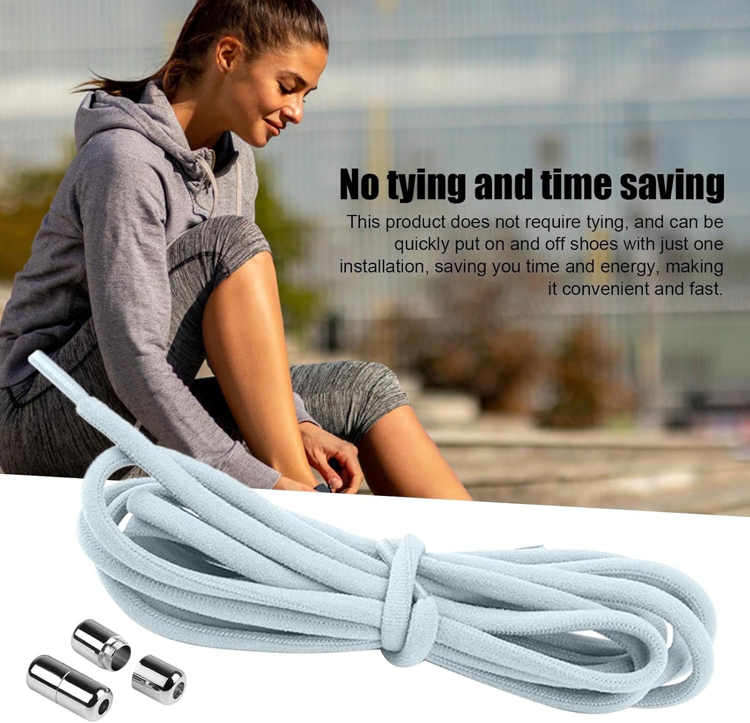 Elastic laces - Speed laces - No tie laces - Running laces - Elastic shoelaces - Lazy laces - Sports laces - Sneakers laces - Metal closure - No tying - Neon laces - White Black Neon - 3 Pairs - Image 7