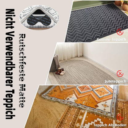 Carpet stoppers - Anti-slip mat - Rug grippers - Rug stopper - Anti-slip stickers - Rug fixer - Sofa cover stopper - Carpet undermat - Decorative grippers - Sofa gripper - Black - 4 Pieces - Image 8