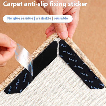 Carpet stoppers - Anti-slip mat - Rug grippers - Rug stopper - Anti-slip stickers - Rug fixer - Sofa cover stopper - Ultra-thin stopper - Carpet undermat - Discreet - Sofa stopper - Black - 4 Pieces - Image 7