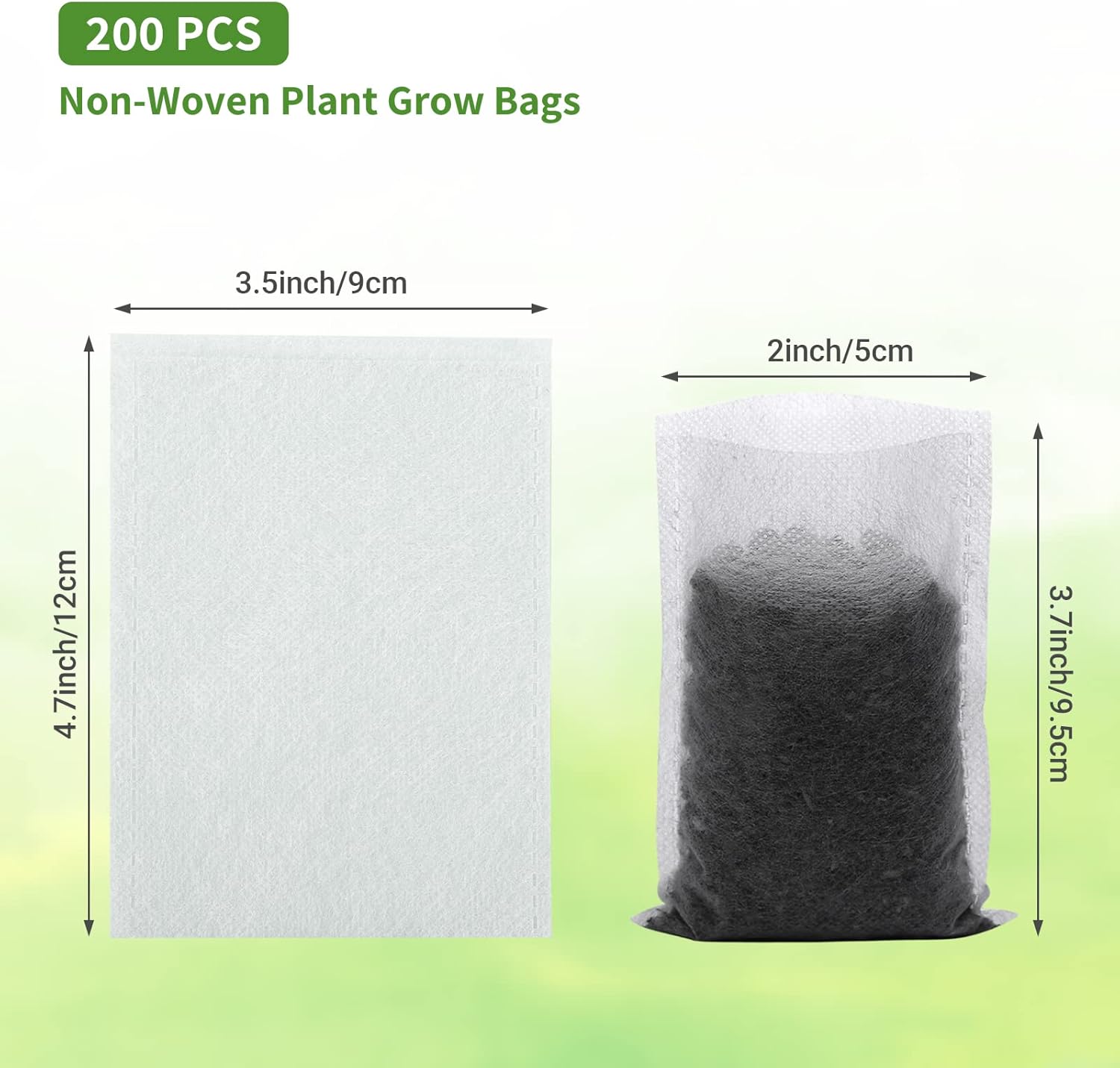 Grow Bags - Gardening - Grow Pots - Vegetable Garden - Seedlings - Plant Bags - Non-woven Grow Bags - Growing Set - Breathable Fleece - Vegetable Garden Box - Growing Box - Sowing - Cuttings - Plant Bags - Vegetable Garden - Vegetable Gardening - Sustaina - Image 2