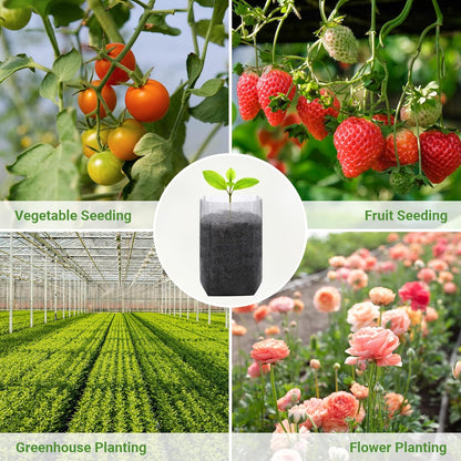 Grow Bags - Gardening - Grow Pots - Vegetable Garden - Seedlings - Plant Bags - Non-woven Grow Bags - Growing Set - Breathable Fleece - Plant Pots - Garden - Sowing - Cuttings - Vegetables - Fruit - Plant Bag - Vegetable Gardening - Sustainable - White -  - Image 2