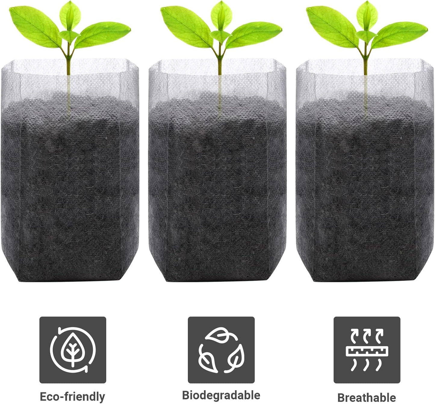 Grow Bags - Gardening - Grow Pots - Vegetable Garden - Seedlings - Plant Bags - Non-woven Grow Bags - Growing Set - Breathable Fleece - Plant Pots - Garden - Sowing - Cuttings - Vegetables - Fruit - Plant Bag - Vegetable Gardening - Sustainable - White -  - Image 4