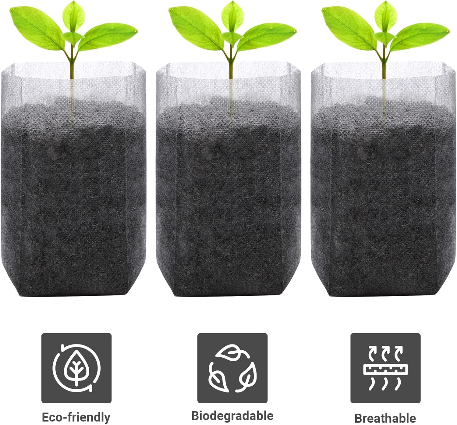 Grow Bags - Gardening - Grow Pots - Vegetable Garden - Seedlings - Plant Bags - Non-woven Grow Bags - Growing Set - Breathable Fleece - Plant Pots - Garden - Sowing - Cuttings - Vegetables - Fruit - Plant Bag - Vegetable Gardening - Sustainable - White -  - Image 4