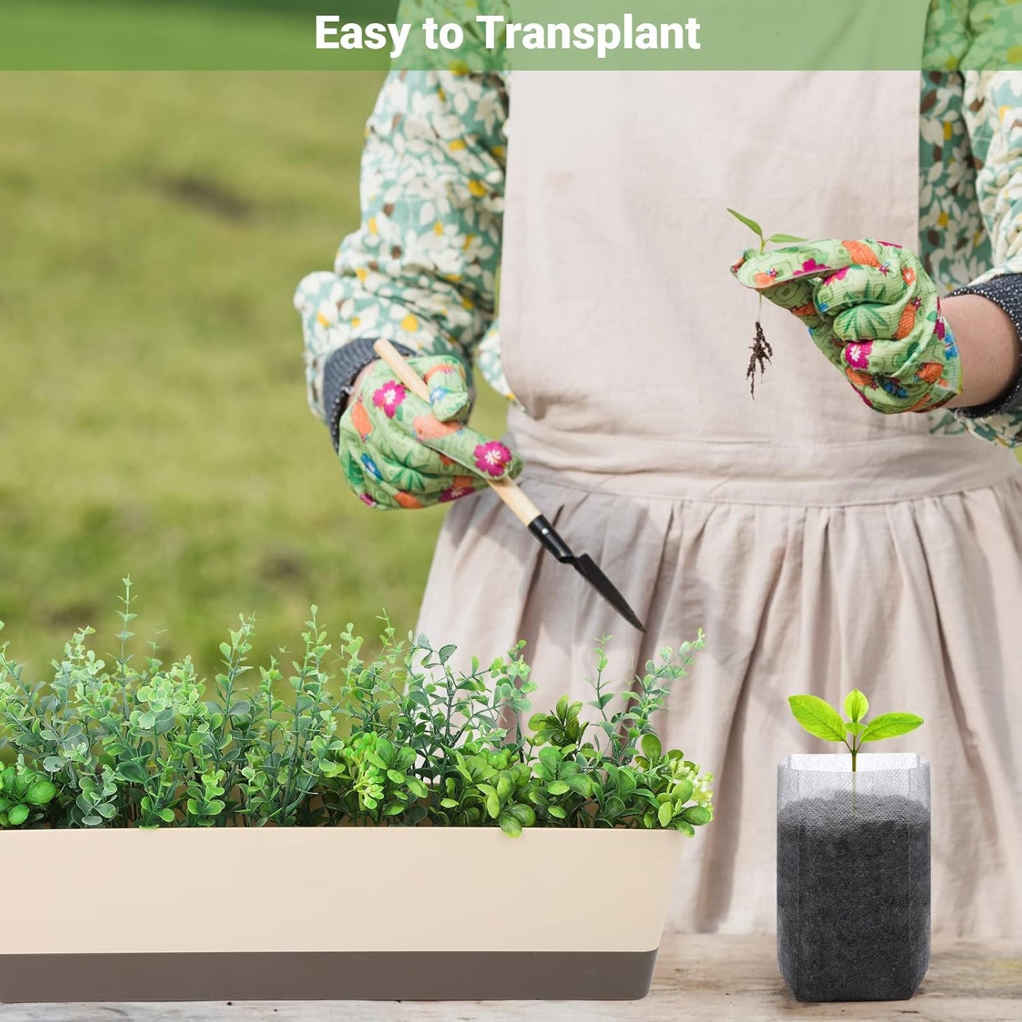 Grow Bags - Gardening - Grow Pots - Vegetable Garden - Seedlings - Plant Bags - Non-woven Grow Bags - Growing Set - Breathable Fleece - Plant Pots - Garden - Sowing - Cuttings - Vegetables - Fruit - Plant Bag - Vegetable Gardening - Sustainable - White -  - Image 6