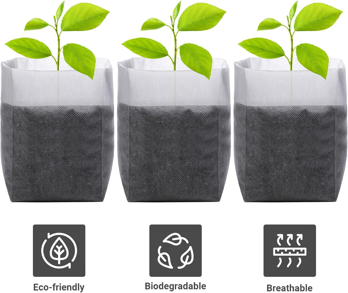 Grow Bags - Gardening - Grow Pots - Vegetable Garden - Seedlings - Plant Bags - Non-woven Grow Bags - Growing Set - Breathable Fleece - Vegetable Garden - Vegetable Gardening - Sowing - Cuttings - Garden Plants - Growing Tray - Flower Pot Bag - Sustainabl - Image 3