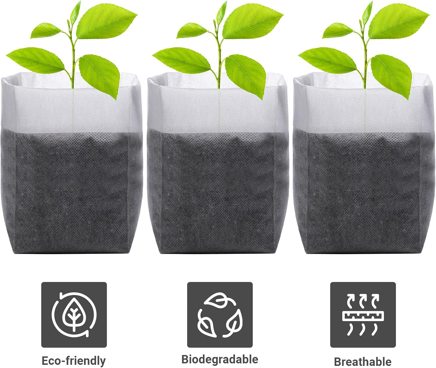 Grow Bags - Gardening - Grow Pots - Vegetable Garden - Seedlings - Plant Bags - Non-woven Grow Bags - Growing Set - Breathable Fleece - Vegetable Garden - Vegetable Gardening - Sowing - Cuttings - Garden Plants - Growing Tray - Flower Pot Bag - Sustainabl - Image 3