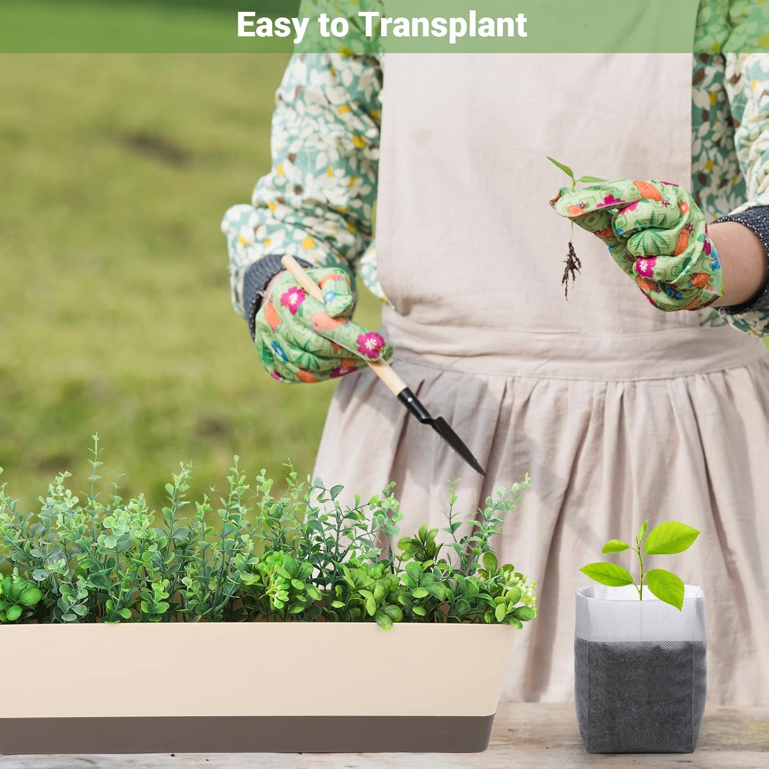 Grow Bags - Gardening - Grow Pots - Vegetable Garden - Seedlings - Plant Bags - Non-woven Grow Bags - Growing Set - Breathable Fleece - Vegetable Garden - Vegetable Gardening - Sowing - Cuttings - Garden Plants - Growing Tray - Flower Pot Bag - Sustainabl - Image 5