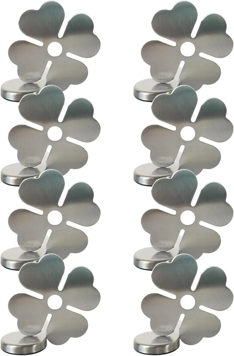 8 Pieces Magnetic Tablecloth Weights with Clover Design for Outdoor Dining, Windproof Stainless Steel Clips for Picnic Table Covers, Silver