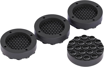 Washing machine vibration dampers - Washing machine feet - Anti-vibration pads - Appliance accessories - Sound dampener - Washing machine riser - Anti-slip mat - Dryer accessories - Vibration damper - Floor protection - Washing machine damper - Black - 4