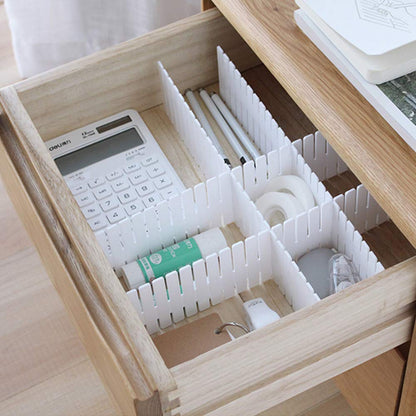 Drawer dividers - Drawer organizer - Storage system - Adjustable drawer divider - Desk organizer - Kitchen drawer organizer - Make-up organizer - Wardrobe organizer - Drawer division - Sock organizer - Underwear organizer - 2mm - 47x7cm - White - 8 pieces - Image 6