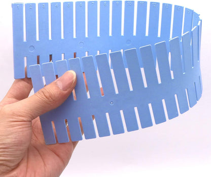 Drawer dividers - Drawer organizer - Storage system - Adjustable drawer divider - Desk organizer - Kitchen drawer organizer - Make-up organizer - Wardrobe organizer - Drawer division - Sock organizer - Underwear organizer - 2mm - 47x7cm - Blue - 8 pieces - Image 3