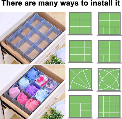Drawer dividers - Drawer organizer - Storage system - Adjustable drawer divider - Desk organizer - Kitchen drawer organizer - Make-up organizer - Wardrobe organizer - Drawer division - Sock organizer - Underwear organizer - 2mm - 47x7cm - Blue - 8 pieces - Image 5