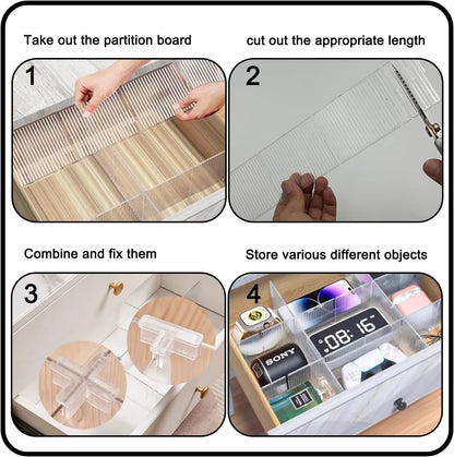 Wall-Mounted Underwear and Sock Organiser with Compartments for Wardrobes, Drawers and Space-Saving Clothing Storage, Transparent - Image 3