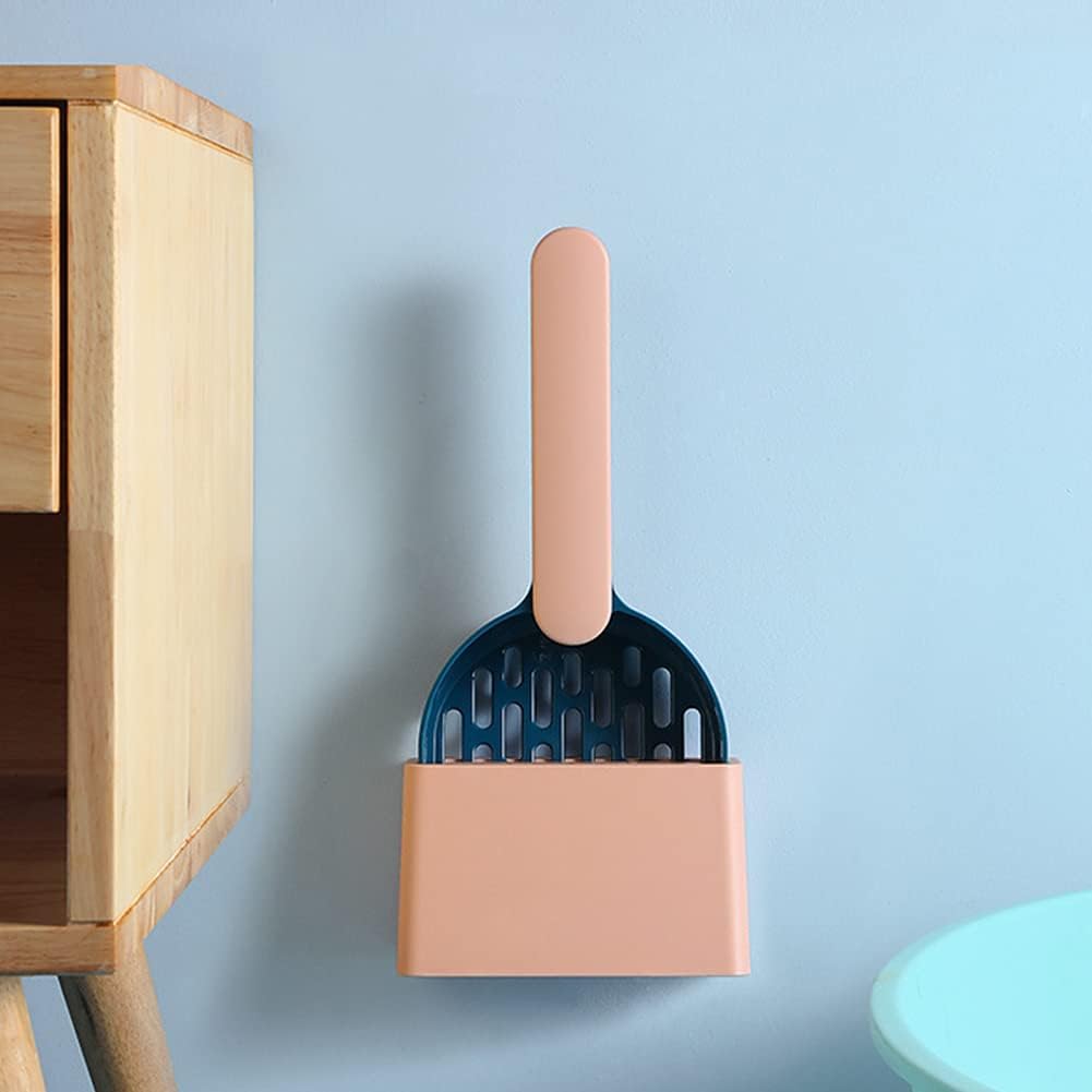 Cat Litter Scoop - Cat Litter Scoop - Cat Litter Scoop - Cat Litter Scoop - Cat Litter Accessories - Cat Litter Scoop with Holder - Cat Toilet Cleaning - Cat Litter Sieve - Cat Litter Scoop - Pet Supplies Cats - Sturdy Plastic Scoop - Gray - 1 Piece - Image 2