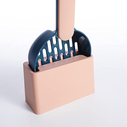 Cat Litter Scoop with Holder - Cat Litter Scoop - Cat Litter Sieve - Cat Litter Accessories - Cat Toilet Scoop - Feces Scoop - Pet Supplies - Cat Litter Care - Cat Litter Sieve Scoop - Dark Blue - 1 Piece - Image 3