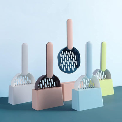 Cat Litter Scoop with Holder - Cat Litter Scoop - Cat Litter Sieve - Cat Litter Accessories - Cat Toilet Scoop - Feces Scoop - Pet Supplies - Cat Litter Care - Cat Litter Sieve Scoop - Dark Blue - 1 Piece - Image 4