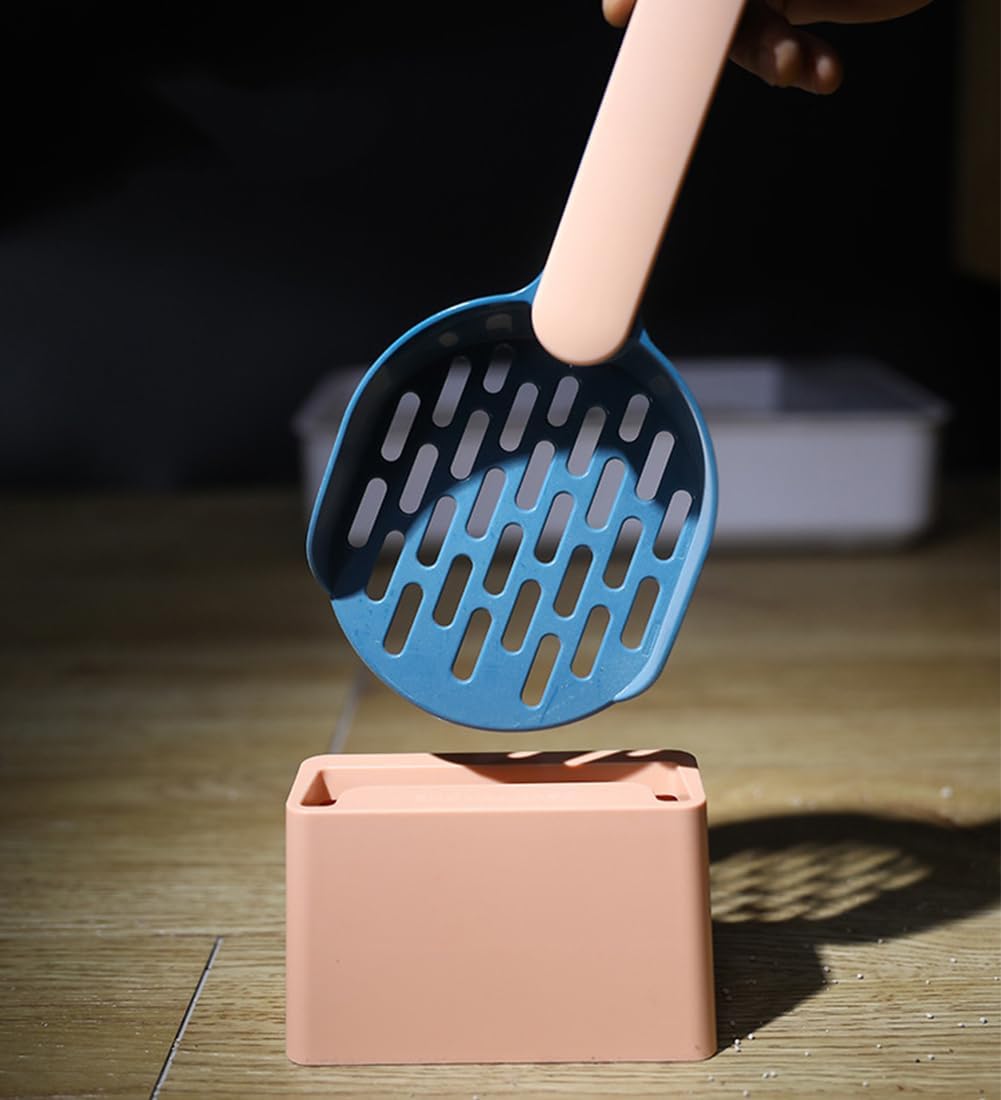 Cat Litter Scoop with Holder - Cat Litter Scoop - Cat Litter Sieve - Cat Litter Accessories - Cat Toilet Scoop - Feces Scoop - Pet Supplies - Cat Litter Care - Cat Litter Sieve Scoop - Dark Blue - 1 Piece - Image 6