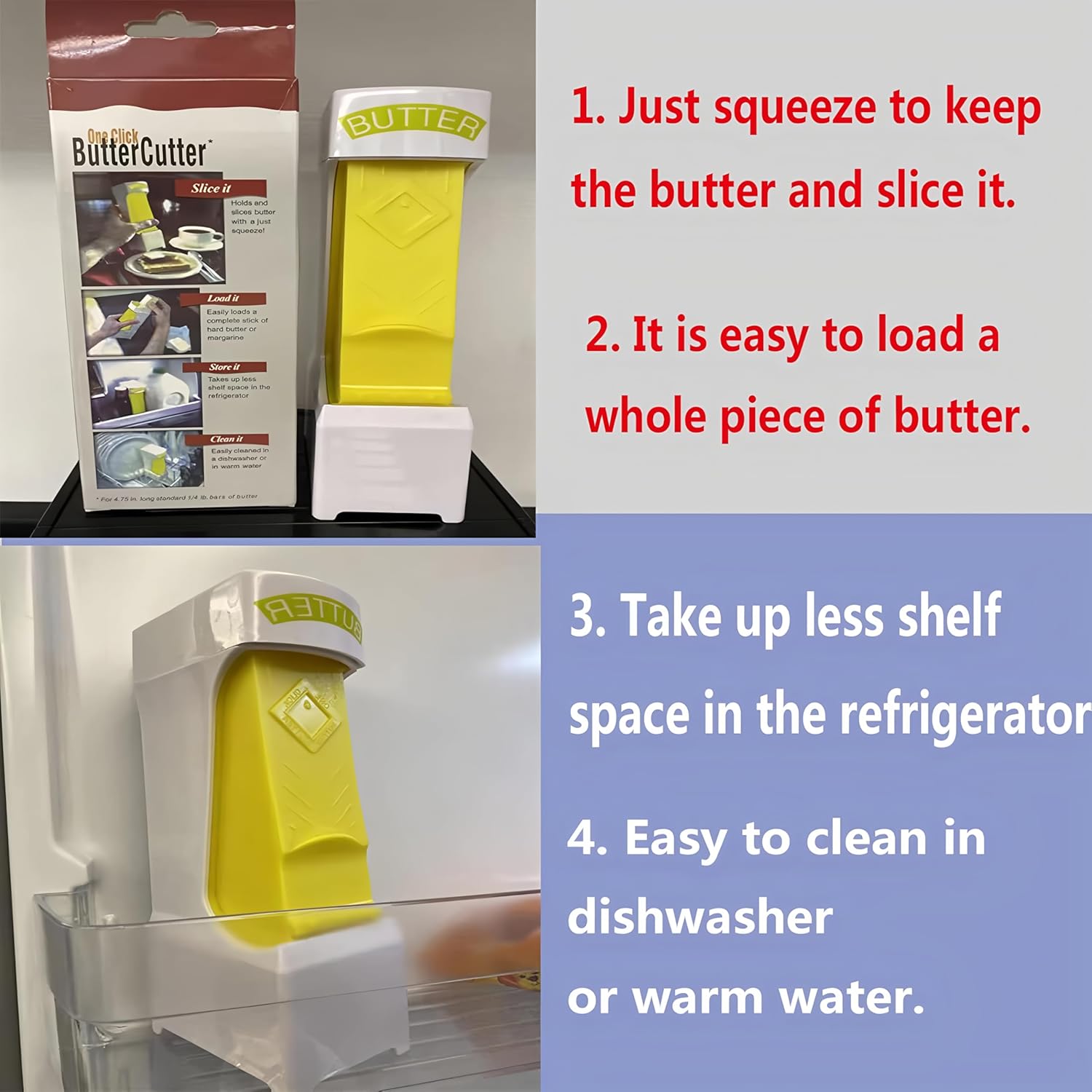 Butter Cutter - Butter Dish - Butter Dispenser - Butter Storage Box - Butter Box - Kitchen Utensils - Butter Cutting - Butter Storage Container - Food Storage Container - Butter Slicer - Butter Mill - Kitchen Accessories - Butter Holder - White and Yellow - Image 4