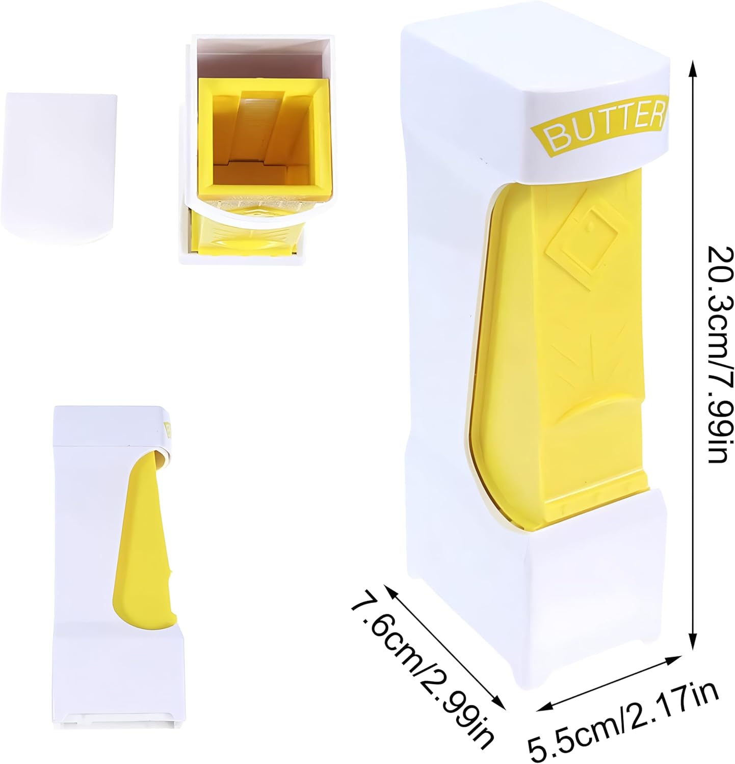 Butter Cutter - Butter Dish - Butter Dispenser - Butter Storage Box - Butter Box - Kitchen Utensils - Butter Cutting - Butter Storage Container - Food Storage Container - Butter Slicer - Butter Mill - Kitchen Accessories - Butter Holder - White and Yellow - Image 7