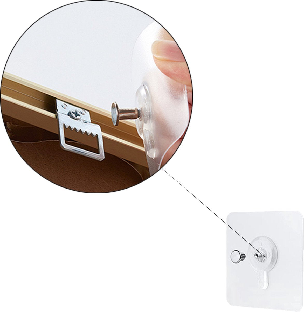 Self-Adhesive Nail - 20 pieces - Adhesive Nails - Self-Adhesive Hanging System - Adhesive Screw - Image 3