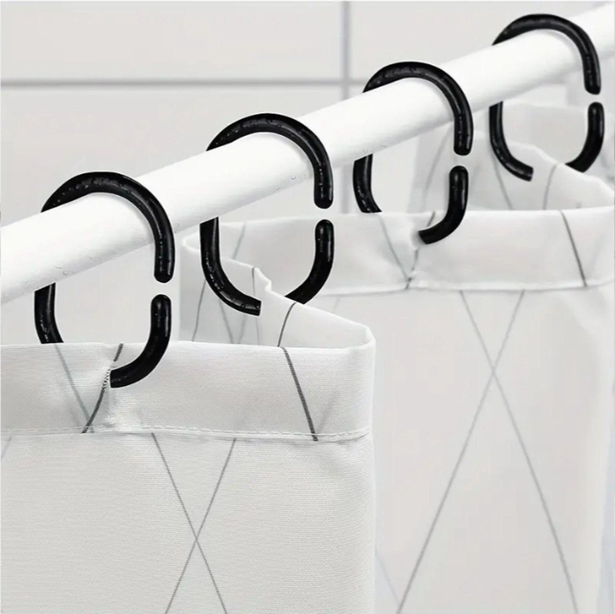 Shower Curtain Rings | Set of 12 | Shower Curtain Rings | Black - Image 4