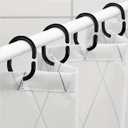 Shower Curtain Rings | Set of 12 | Shower Curtain Rings | Black - Image 4