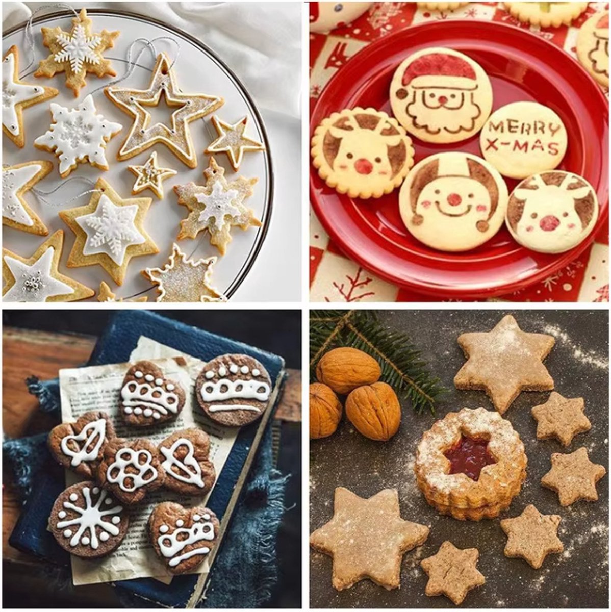 12x Cookie Cutter Set - Cookie Shapes - Flower, Heart, Round, Star - Image 2