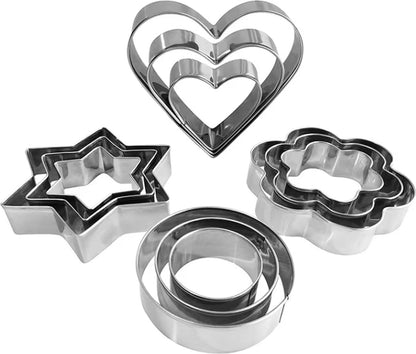 12x Cookie Cutter Set - Cookie Shapes - Flower, Heart, Round, Star - Image 3