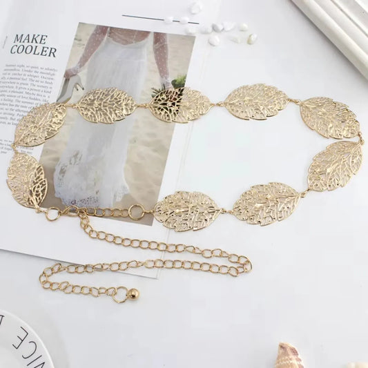 Leaf-Shaped Bridal Belt | Belt | Women's Belt | Wedding Accessories | Gold - Image 2