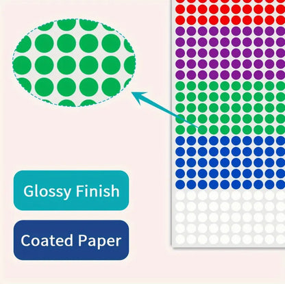 Round stickers - Small dot stickers 6mm for Bullet Journal - 2750 pieces - Image 2