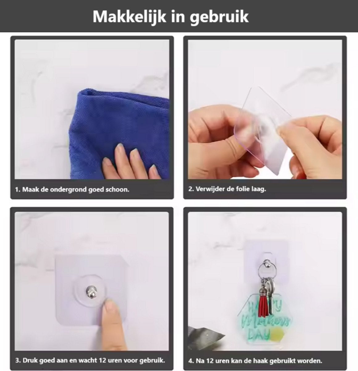 10x Adhesive Nail | Self-Adhesive Hooks | No Drilling Required Hanging System | Threaded - Image 6