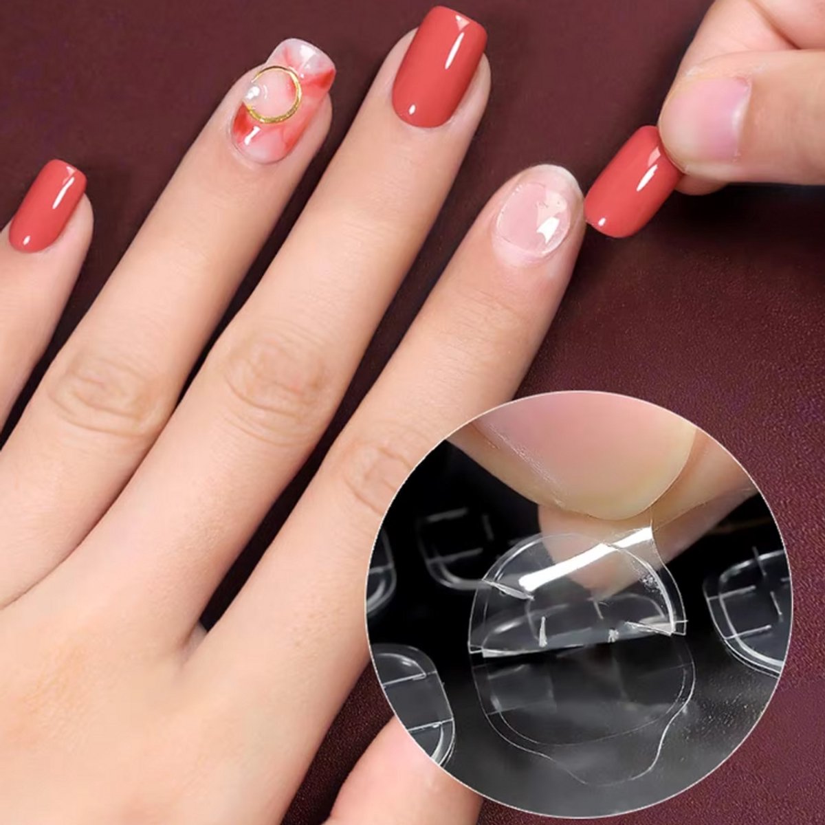 120x (MEGA PACK) Double-Sided Nail Stickers | 5 Sheets | Stick-on Nails | Press-on Nails | Fake Nails | Nail Stickers - Image 3