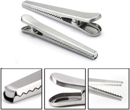 12 Stainless Steel Bag Clips - Airtight Seals for Coffee, Chips & Food - Strong Jaw Grip for Freshness Preservation - Kitchen Organization & Storage Accessories - Silver - Image 2