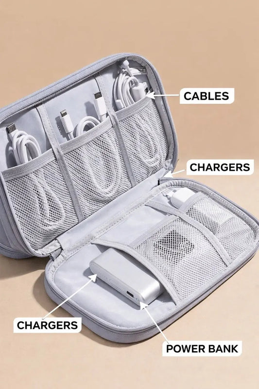 Cable Organizer Bag Grey – Travel & Storage Accessories – Compact & Portable – Water-Repellent – For Cables & Electronics - Image 2