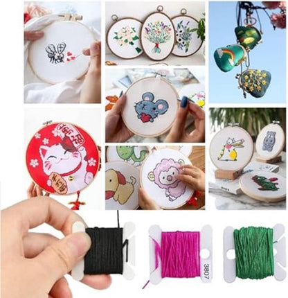 Embroidery Threads Spools, Embroidery Threads, Cards, Cross Stitch, Thread Chart, 100 Pieces, Embroidery Threads, Spools, Plastic with Storage Box and Thread Winder for DIY Crafts, Sewing, Storage Accessories - Image 3