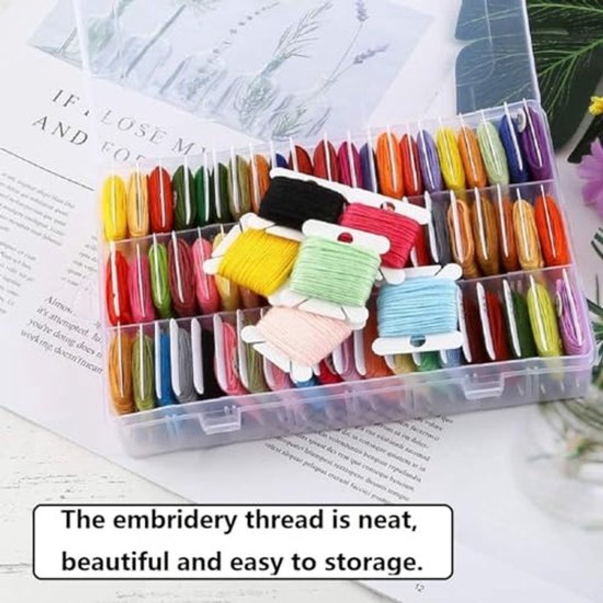Embroidery Threads Spools, Embroidery Threads, Cards, Cross Stitch, Thread Chart, 100 Pieces, Embroidery Threads, Spools, Plastic with Storage Box and Thread Winder for DIY Crafts, Sewing, Storage Accessories - Image 5